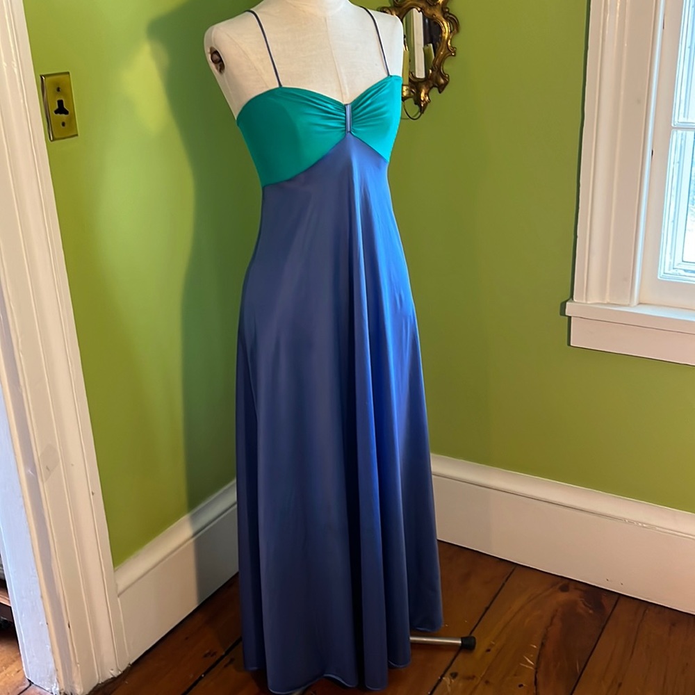 vintage 70s I. Magnin color blocked nightgown - Picture 1 of 5